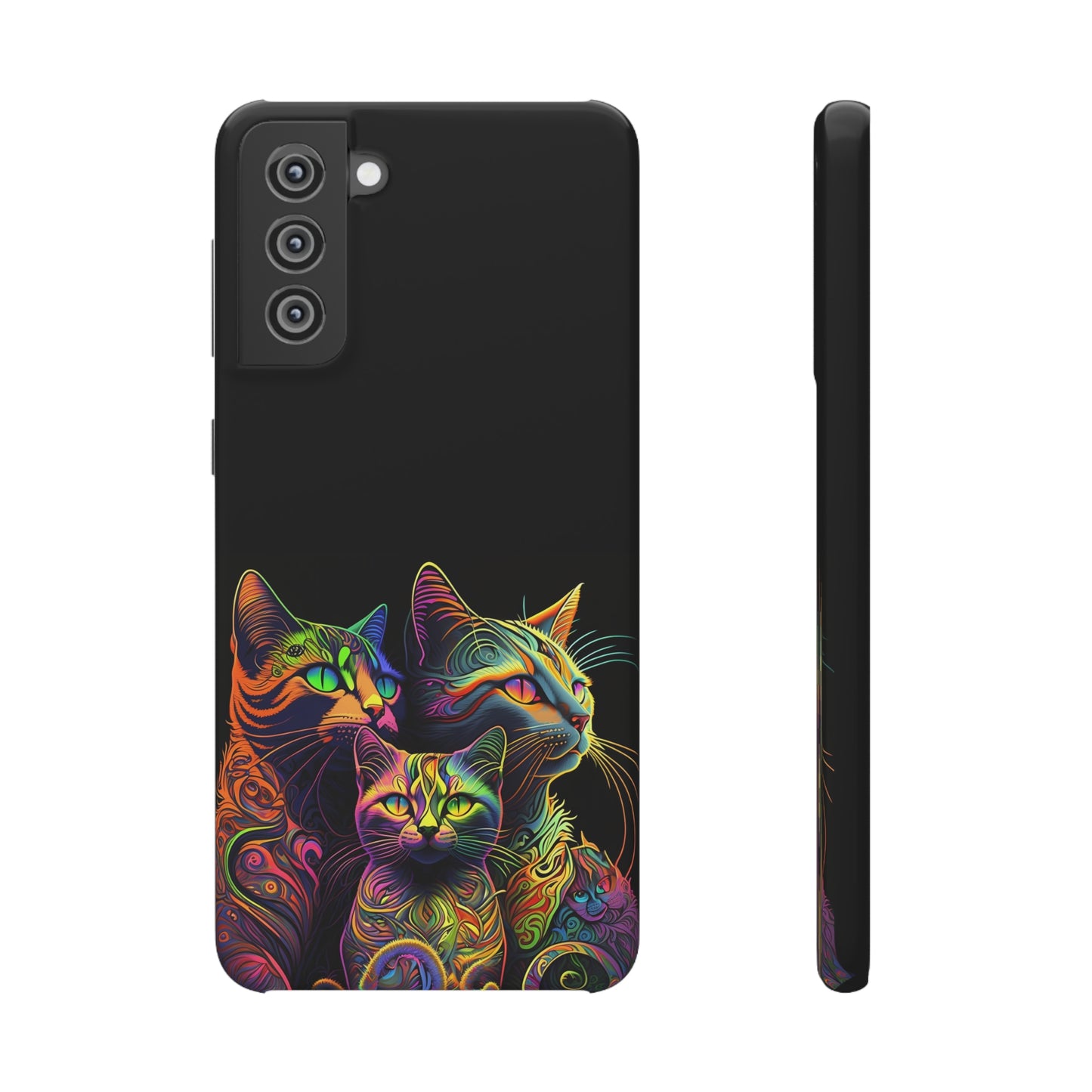 Psychedelic cats Slim Phone Case