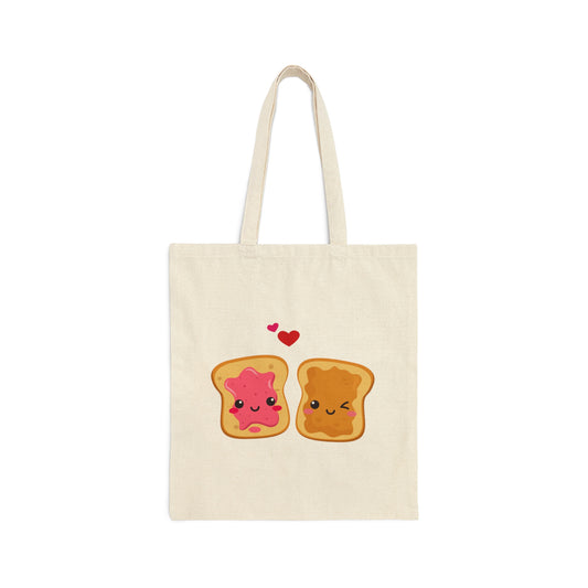 Peanut butter & Jelly perfect match Cotton Canvas Tote Bag