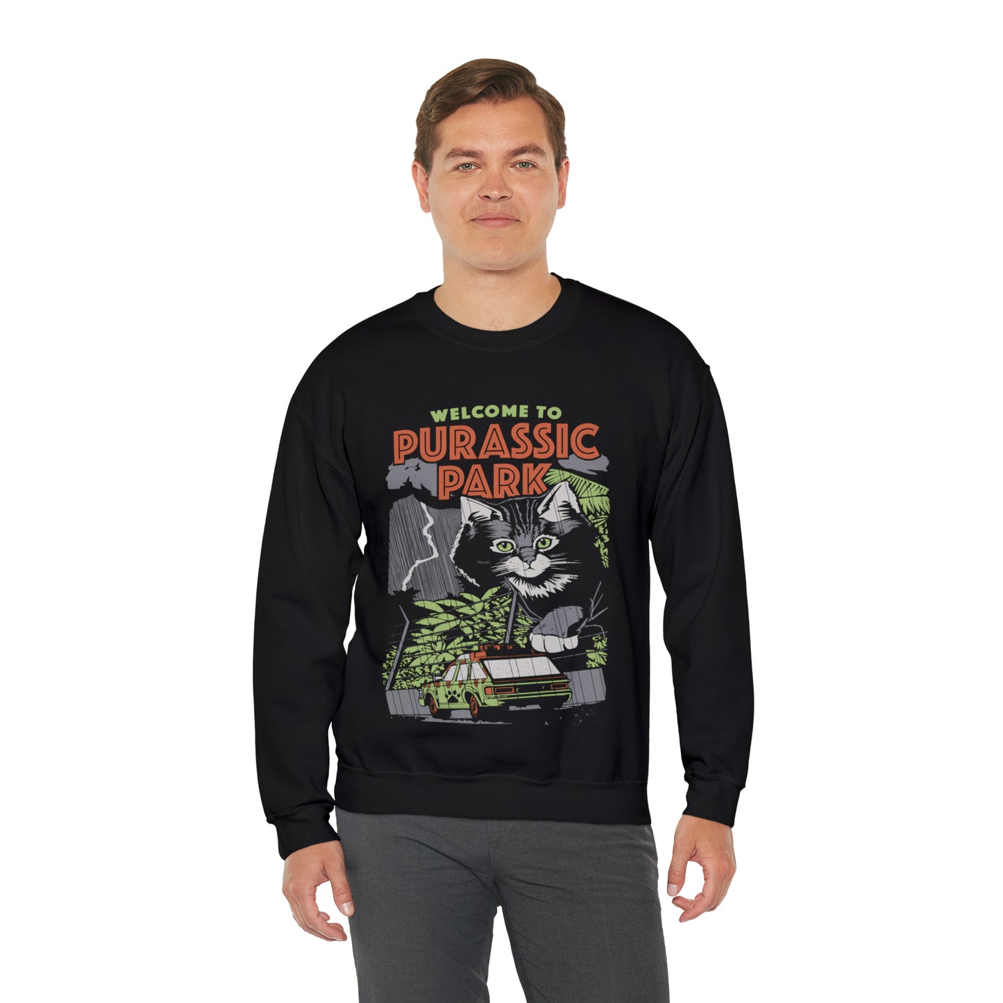 Purrassic park Unisex Heavy Blend™ Crewneck Sweatshirt