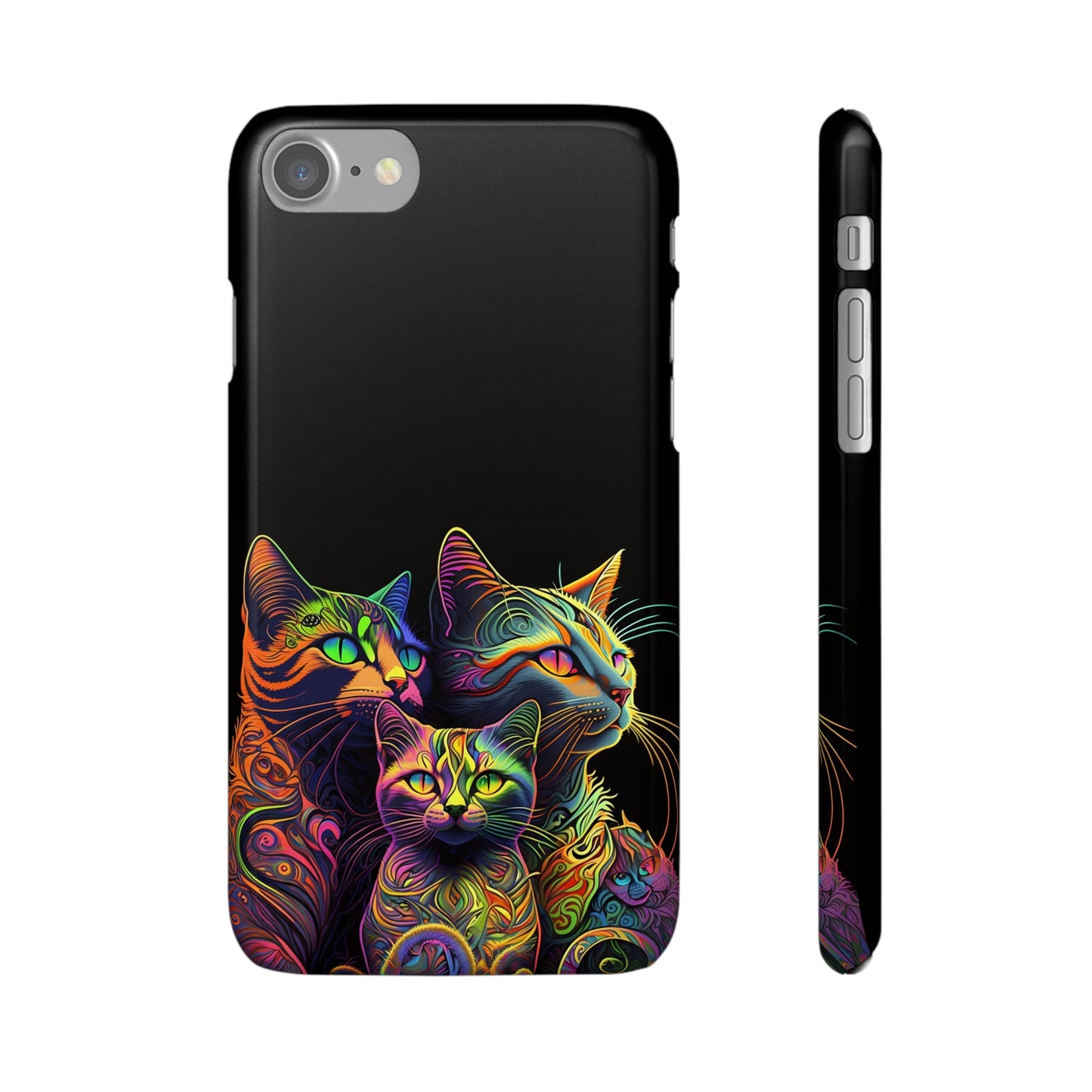 Psychedelic cats Slim Phone Case