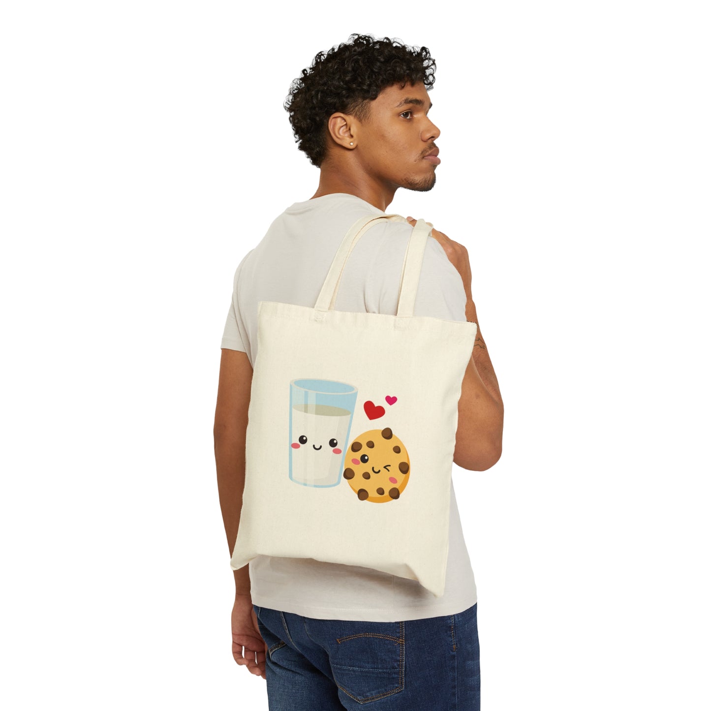 Milk & cookies perfect match Cotton Canvas Tote Bag