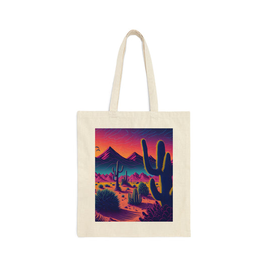 Desert landscape Cotton Canvas Tote Bag