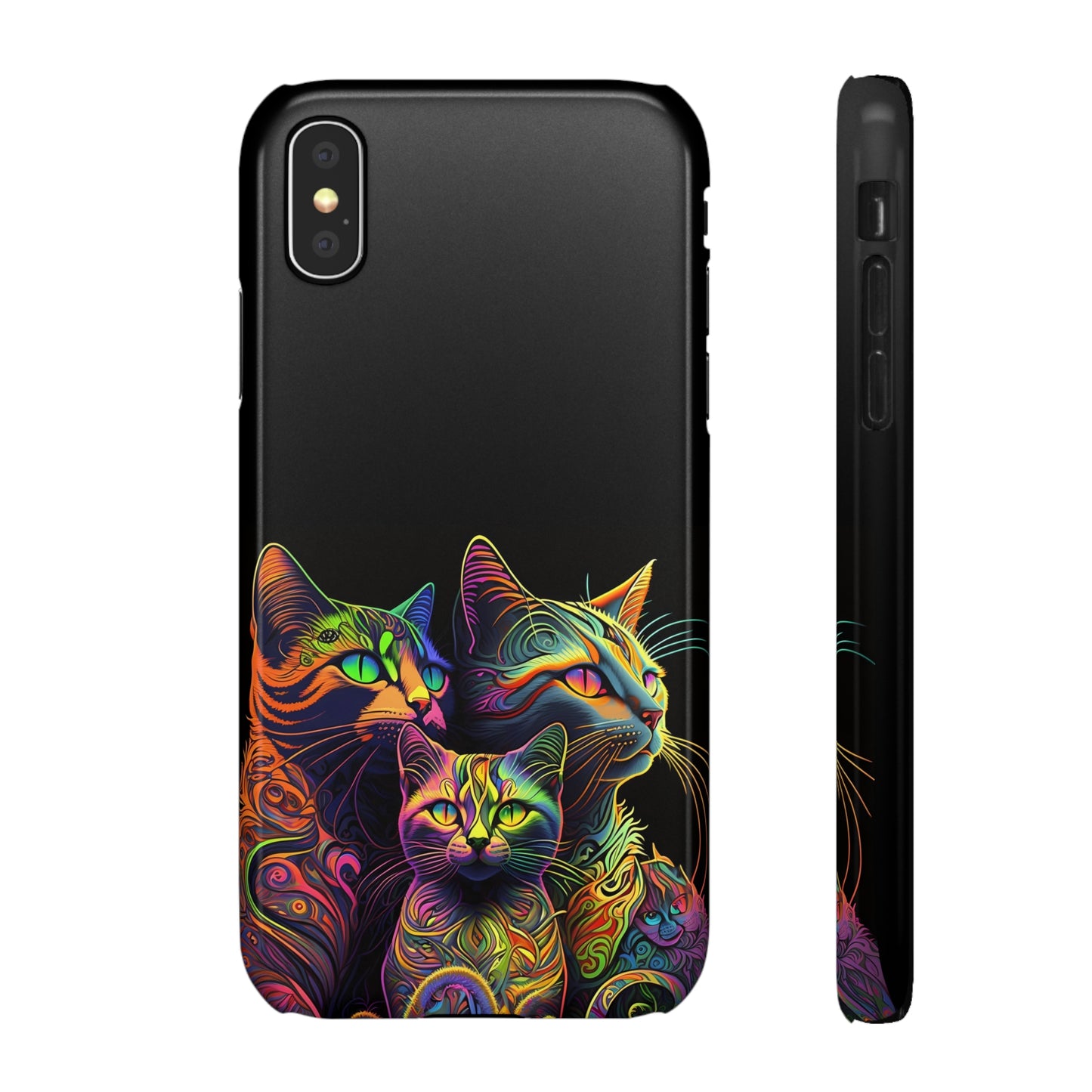 Psychedelic cats Slim Phone Case