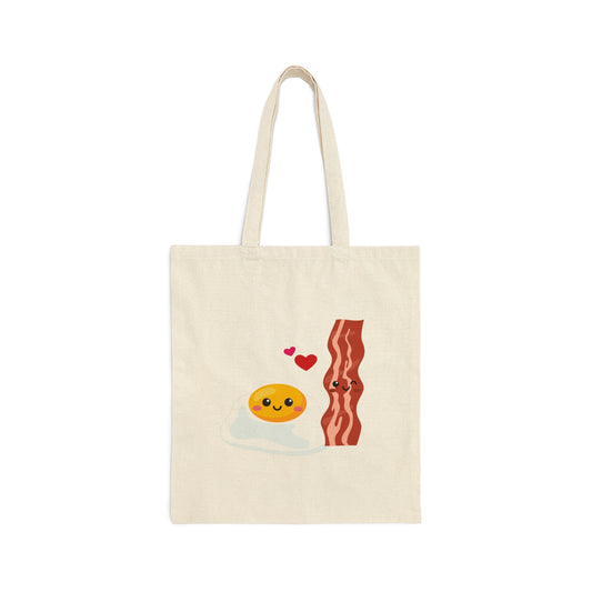 Eggs & bacon perfect match Cotton Canvas Tote Bag