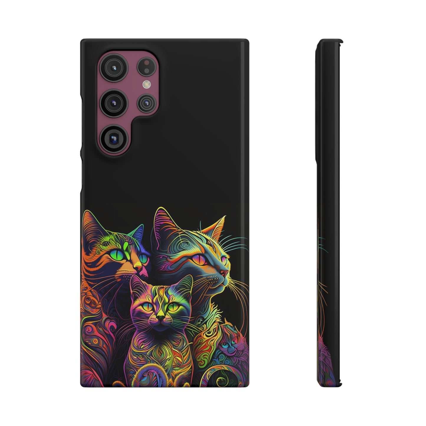 Psychedelic cats Slim Phone Case