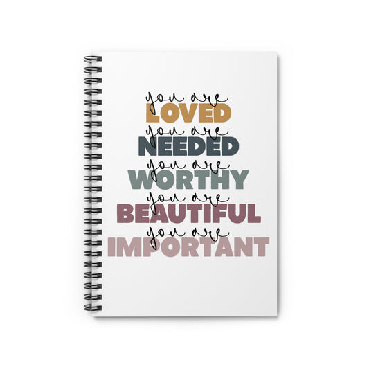 8x6 Spiral Notebook -Ruled Line, you are worthy