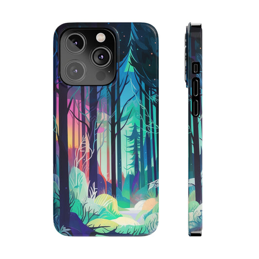 Colorful forest Slim Phone Cases