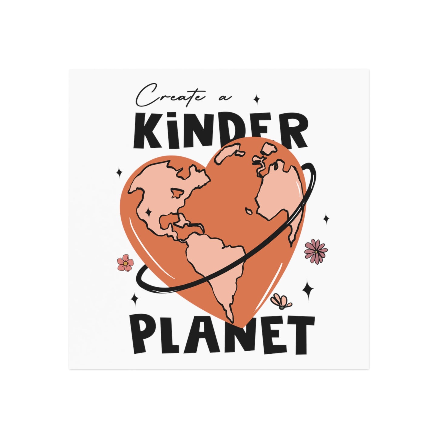Create a kinder planet Square Magnet