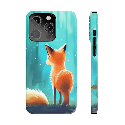 Watercolor fox Slim Phone Cases